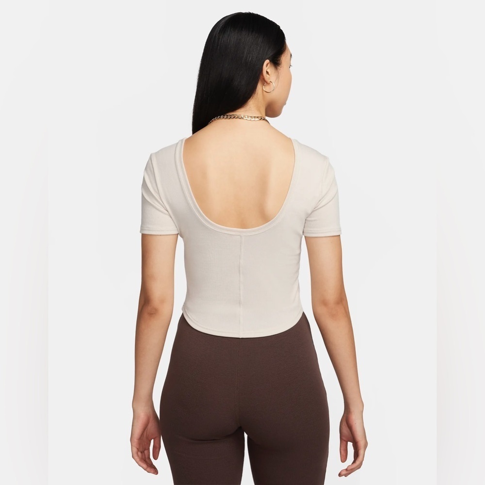 NWT - Nike Sportswear Chill Knit Rib Top in Natural - Size L - Picture 2 of 7